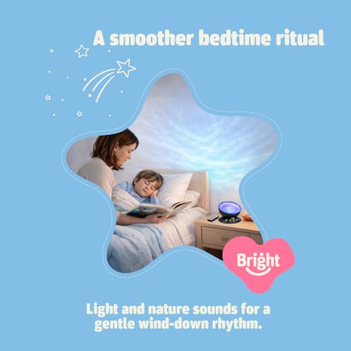 Bright Autism Calming Sea Lamp Night Light Projector - Black, 7 Light Modes