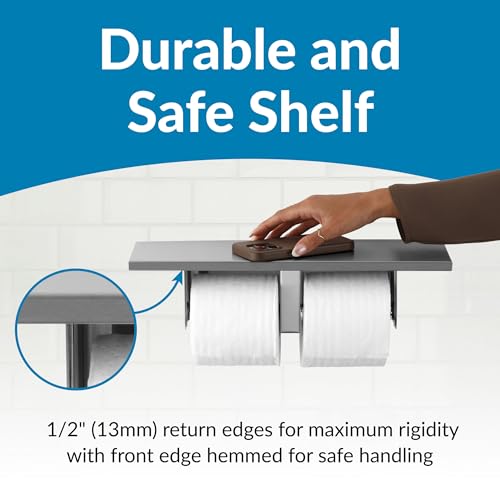 Stainless Steel Toilet Paper Dispenser for Commercial Restrooms - Dual Roll, Surface Mount