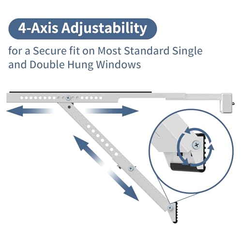 Heavy Duty AC Window Support Bracket - Adjustable, Drill-Free Installation, Supports Up to 300lbs