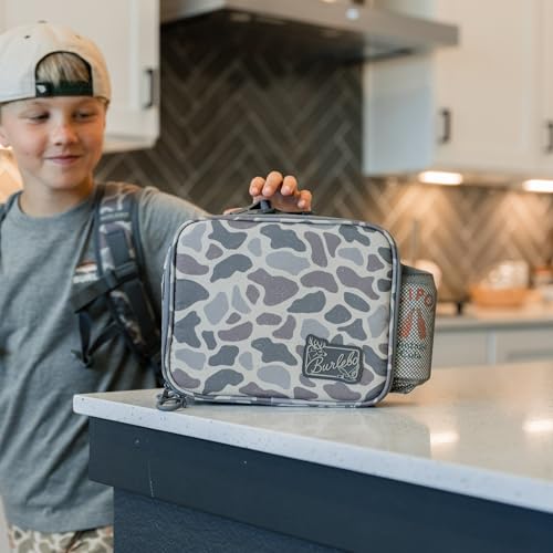 Burlebo Lunch Box - Classic Deer Camo Insulated Food Container with Handle - Variation of THIS listing