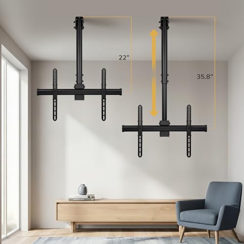 Ceiling TV Mount 32-75 Inch Adjustable Ceiling Mount with 3 Feet Black