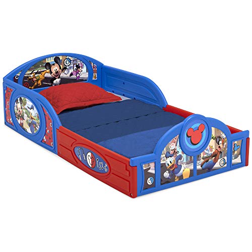 Delta Children Mickey Mouse Toddler Bed with Guardrails - Sleep & Play Version