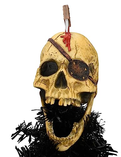 Tree Buddees Creepy Pirate Skull Tree Topper - 10 Inch Halloween & Christmas Decor