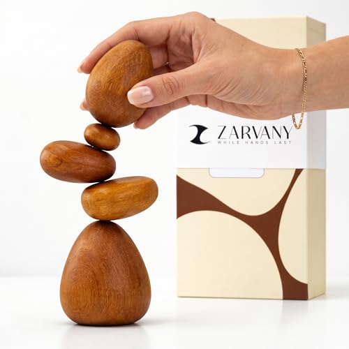 Magnetic Wooden Cairn Sculpture for Desk and Indoor Decor - Zarvany