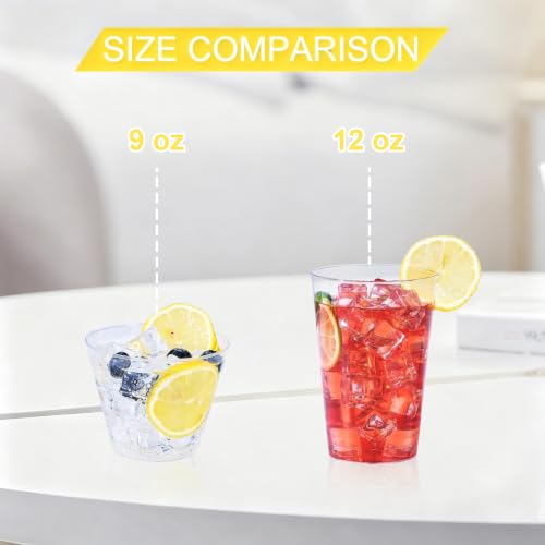 12 oz Clear Plastic Cups - 300 Count Disposable Drinking Cups, Party & Event Use - Variation: Clear-12oz 300Count