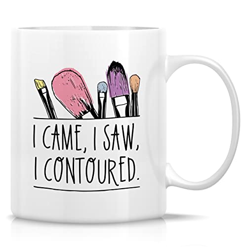 Retreez MKP002 White 11oz Funny I Came I Saw I Contoured Makeup Mug