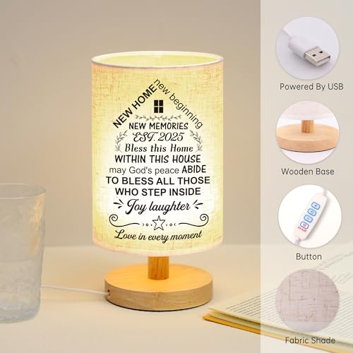 WSYEAR House Warming Gifts New House Decor, Table Lamp Best Housewarming Gifts 2025 New Home Gift Ideas Women Couple, New Home New Adventure New Memories