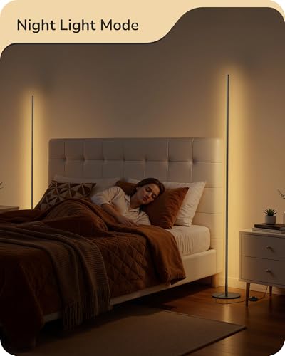 Black 2 Pack 57.5-Inch Dimmable Floor Lamp with Remote & 7 CCT Options