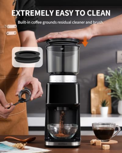 Medium SHARDOR Conical Burr Espresso Coffee Grinder with Timer & Adjustable Settings