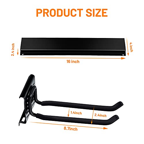 Wallmaster Garage Storage Wall Mount Folding Chair Hangers 6 Hooks + 3 Panels