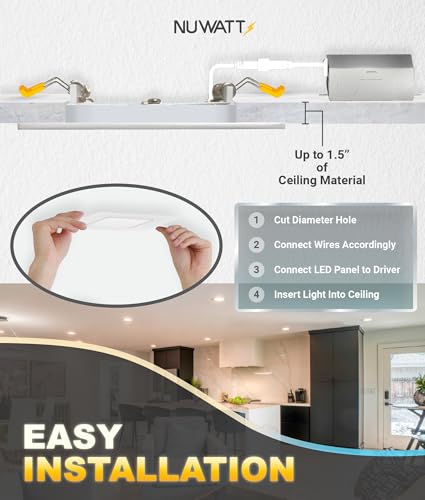 4 Inch LED Recessed Square Lighting Kit, Dimmable, 5-Color CCT, ETL Certified - 6 Pack