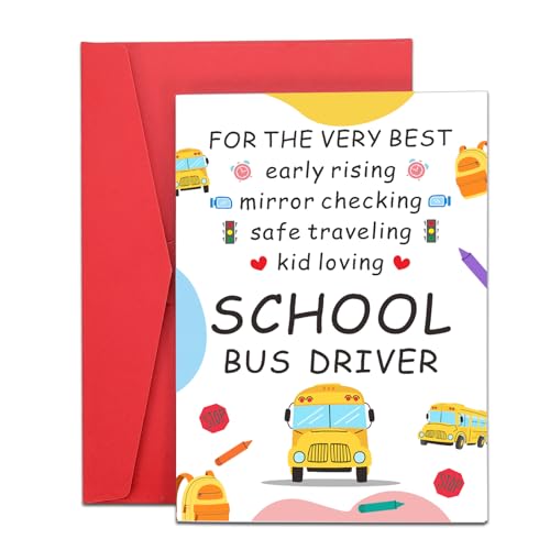 Fanice EOS School Bus Driver Appreciation Card – Thank You Card for Women Men