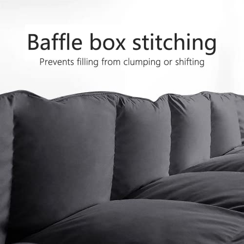 TEXARTIST King All-Season Gray Down Alternative Comforter Duvet Insert