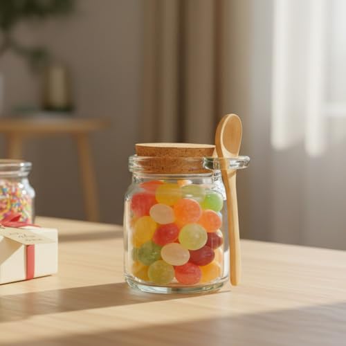 24 Pack Glass Sugar Scrub Jars with Bamboo Spoons & Lids - Bath Salt Containers