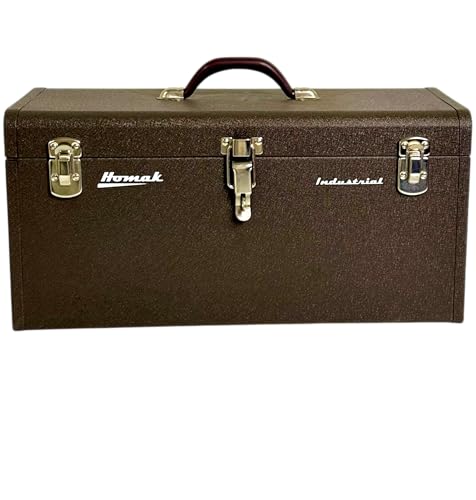 Homak 20-Inch Industrial Steel Toolbox with Powder Coat, Lockable, Brown