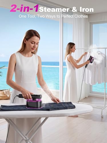 Portable 2-in-1 Travel Garment Steamer & Iron with Rotatable Head