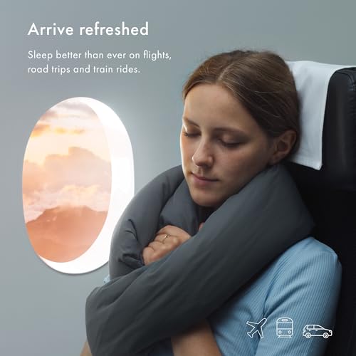 Huzi Infinity Travel Neck Pillow - Midnight Grey - 360 Support & Breathable Fabric