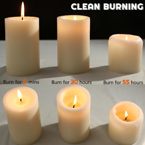 Ivory Unscented Pillar Candles 12 Pack - 2.8x6 Inch Long Burn Time Variation of THIS listing