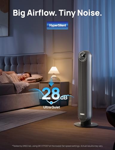 DREO 36-inch Bladeless Tower Fan with 4 Speeds & 4 Modes - Quiet Oscillating Fan