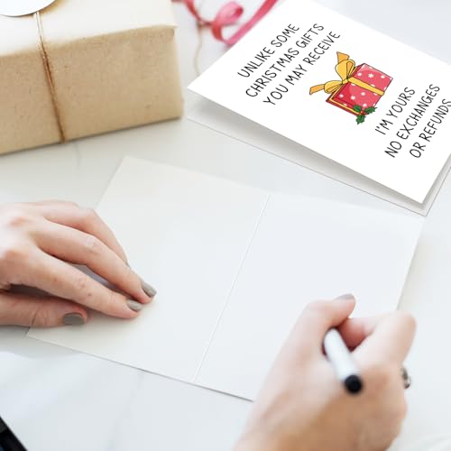 Naixiwen 074 Romantic Christmas Card for Him & Her – Funny I’m Yours; No Exchanges No Refunds