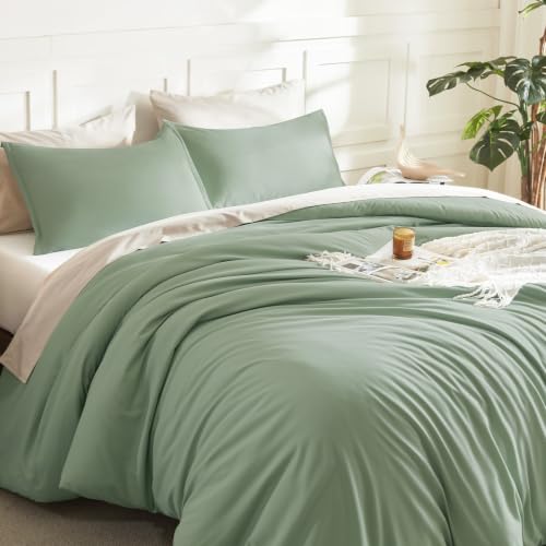 Litanika King Sage Green Comforter Set 3 Pieces - Lightweight Boho Bed Bedding