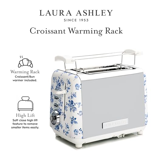 Laura Ashley China Rose 2-Slice Wide Slot Toaster – Elegant Kitchen Appliance