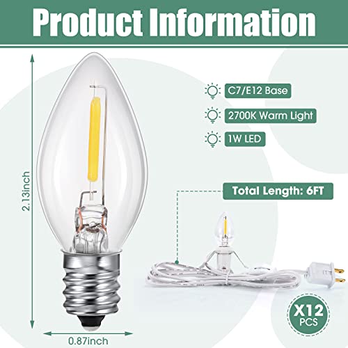 White 6Ft LED Salt Lamp Cord Kit with Bulb - 24 Pack, Easy Installation