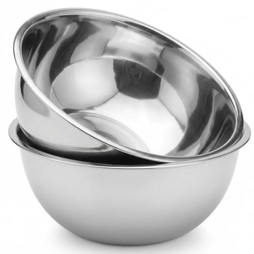 8 Qt Stainless Steel Mixing Bowl - Large Heavy Duty Kitchen Bowl for Baking & Prep