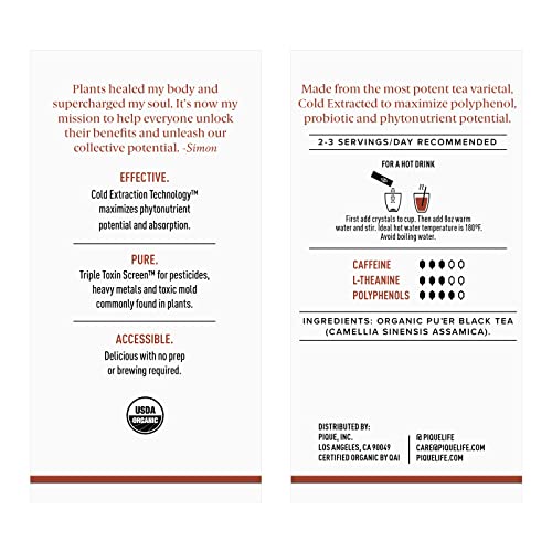 Organic Fermented Black Pu'er Tea - Support Digestion & Metabolism - 28 Single Servings - Variation of Pu'erh / 28 Count