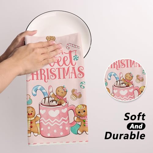 Gingerbread Christmas Kitchen Towels 18x26 in | Yarcooly