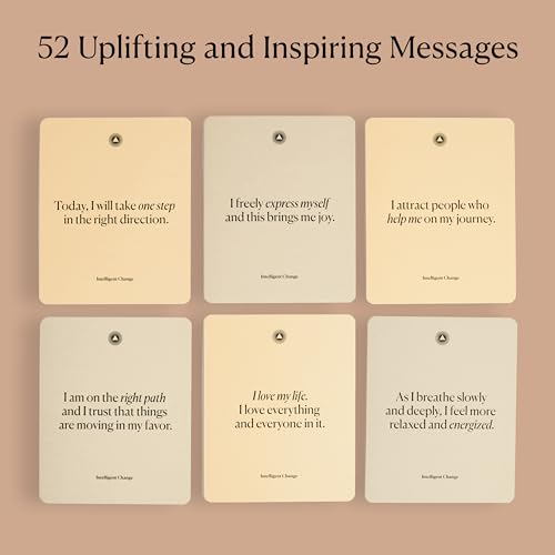 Intelligent Change Classic Mindful Affirmations Card Deck with Stand - Positive Self Care Gift for Women & Men