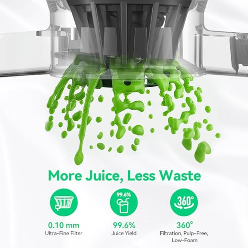 Cold Press Juicer with 5.5-Inch Feed Chute, Pulp Separation, Quiet Motor, BPA-Free