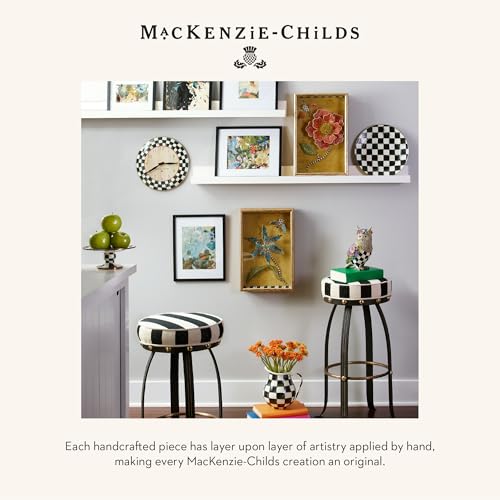 Wall Clock - Black and White Courtly Check Pattern - MacKenzie-Childs - Unique Home Decor