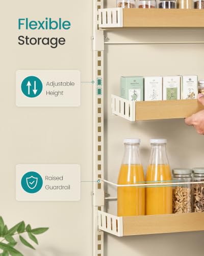Matte White 6-Tier Over-the-Door Pantry Organizer - Adjustable Spice Rack