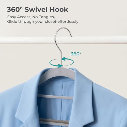 HOUSE DAY Grey & Dark Grey Plastic Hangers 50 Pack Non-Slip Heavy Duty Closet Space Saver