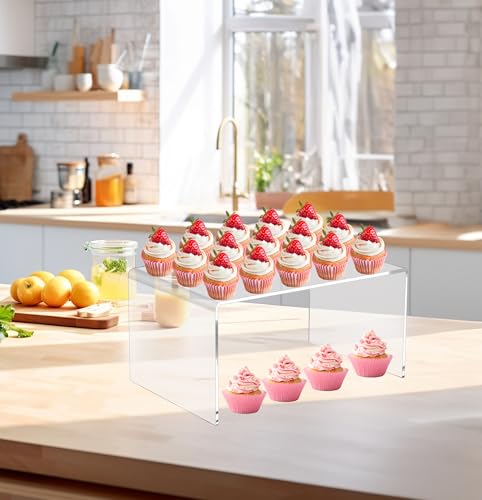 12 Inch Clear Acrylic Risers Set - Extra Large 5mm Thick Display Shelves for Jewelry Food Toys - Variation 2 / 12"x7.75"x6"
