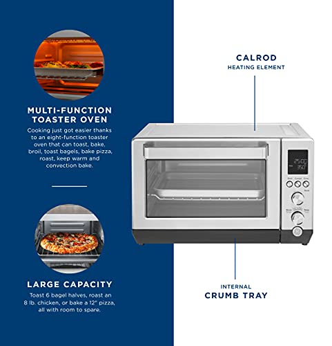 GE Convection Toaster Oven with Calrod Heating 7 Modes Large Capacity Stainless Steel
