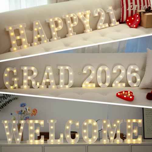 LED Marquee Numbers, 0-9 Light Up Letters, Battery Powered LED Letter Lights for Birthday Party, Christmas Night, Home, Bar, Graduation, Wedding Decoration(7)