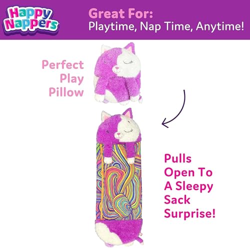Large 2-in-1 Pillow & Sleepy Sack for Kids - Muffin the Kitty