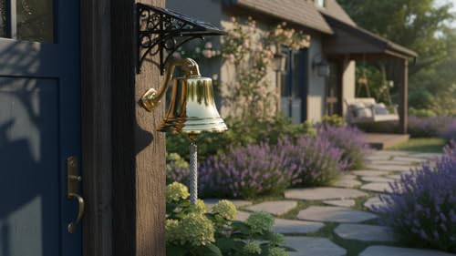 11-Inch Brass Ship Bell - Polished Nautical Maritime Jumbo Wall Mount