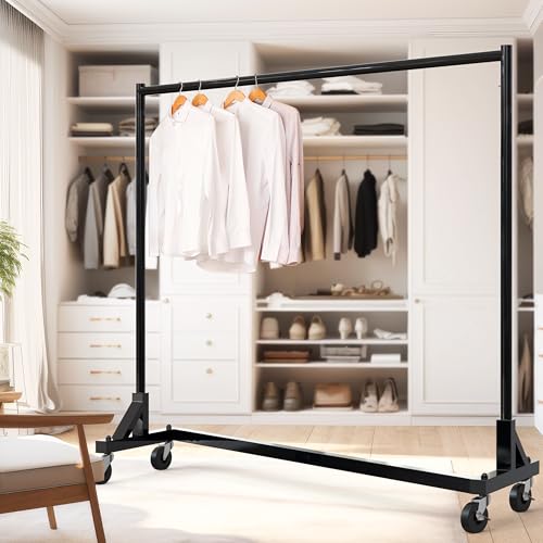 Black Industrial Garment Rack 63" W Heavy-Duty Steel Clothing Organizer