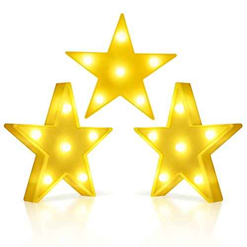 3 Pcs LED Stars Night Light Can Be Hung On The Wall Kids Room Room Light, Suitable for Birthday Party Holiday Decoration Baby Room Nursery Decoration (Stars)
