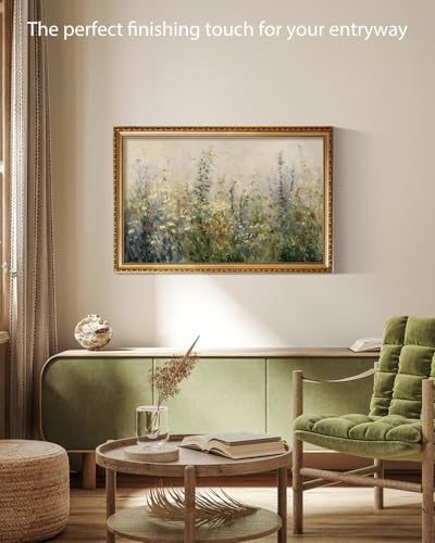 ARPEOTCY Large Vintage Gold Framed Floral Wall Art,Living Room