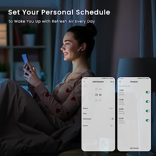 White Afloia Smart Air Purifier for Large Rooms Up to 1076 sq ft, Voice & App Control