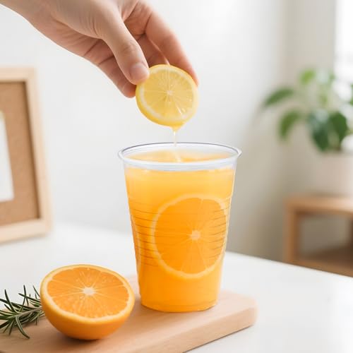 SIUQ 12 oz Clear Plastic Cups (1000 Pack) Bulk Disposable Cups