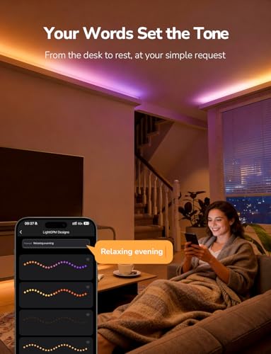 Lepro S1 AI Smart LED Strip Lights with IC 50FT 2.4G WiFi Bluetooth