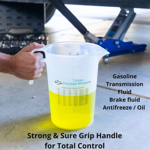 128oz Liquid Measuring Pitcher - Food Grade, Durable, Accurate with Conversion Chart - Suitable for Pool, Lawn, Chemicals, Automotive - Made in USA