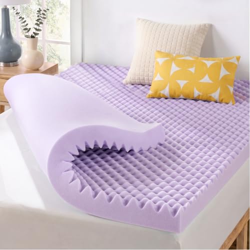 Queen 4-Inch Egg Crate Memory Foam Mattress Topper with Lavender Infusion