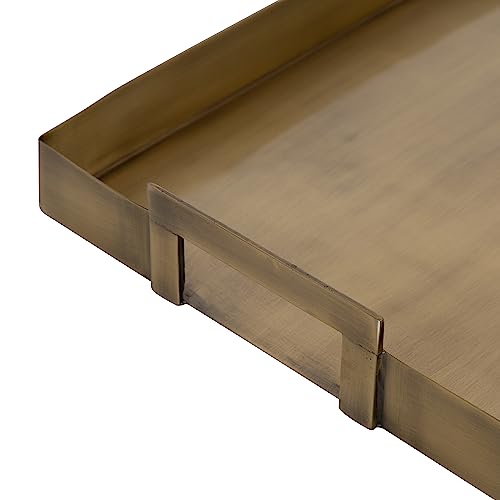 Kate and Laurel Gold Myo Transitional Metal Rectangle Serving Tray 17x13