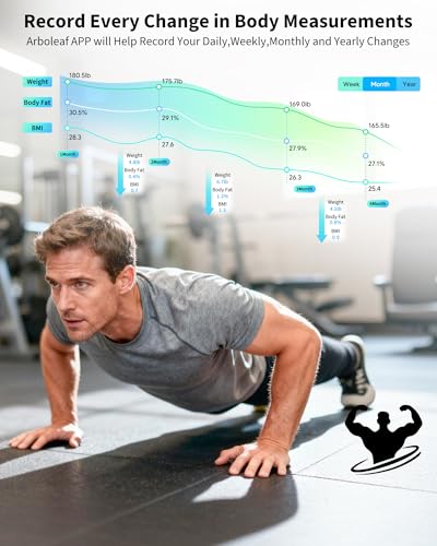 Arboleaf Smart Body Scale 14 Metrics - Black / 11 Inch